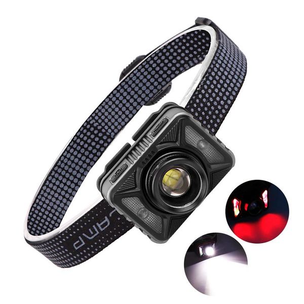

mini rechargeable xhp50.2 led headlamp body motion sensor headlight camping red white head light torch lamp headlamps