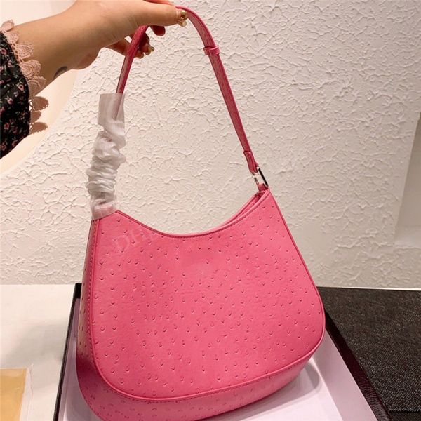 

designer handbag underarm shoulder bag half moon hobos tote bags purses wallet geometric ostrich skin waist letters classic women ladies lux