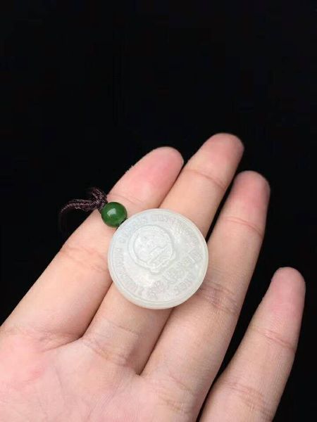 

lockets h57#exquisite hetian jade 100 million yuan pendant, Silver