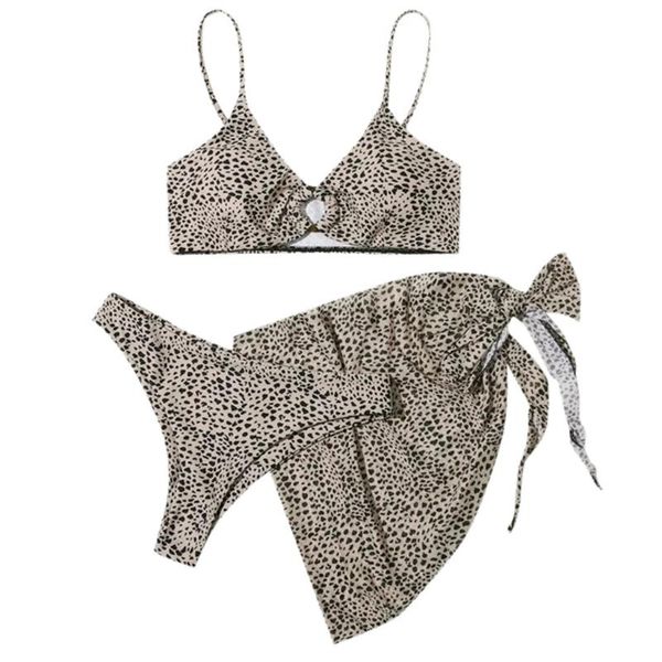 

women's swimwear bikini tie-dye lace up high cut leg halter + long sleeve cove-up maillot de bain femme 3 piece set women, White;black