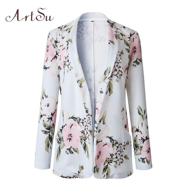 

women's jackets summer bohimian printed business suit for women ladies office work wear slim waist coats jacket asco60070, Black;brown