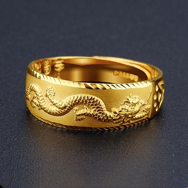 

cluster rings fashion dragon carving for men gold tone white silver color jewelry masculine accessories party gifts punk vintage band, Golden;silver