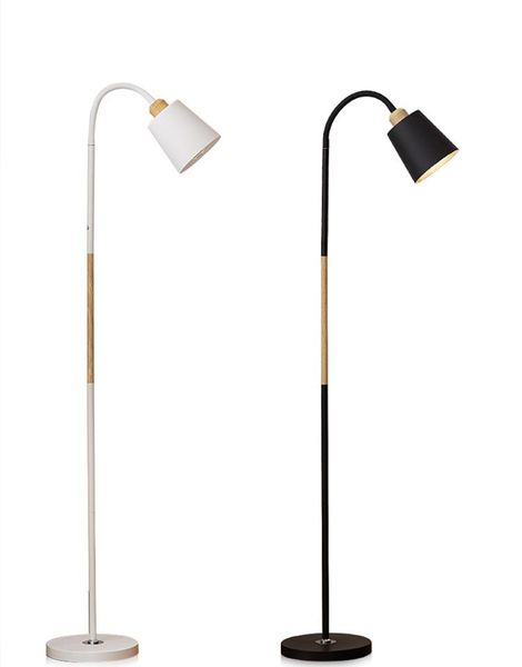 

floor lamps nordic bla and white wood modern lamp e27 foot corner simple bend reng
