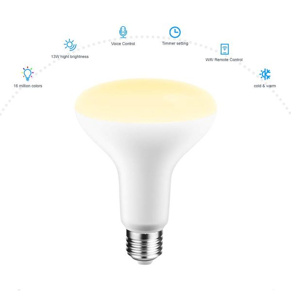 

bulbs wifi led light bulb e27 2800k-6500k rgb lighting effects app control lamp compatible with google assistant/alexa/ ifttt