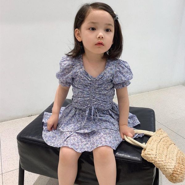 

clothing sets girls clothes two piece set summer toddler girl puff sleeve kids fashion outfits 1y-6y, White