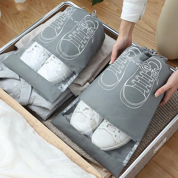 

storage bags 10 pcs durable dust pouches transparent shoe bag travel waterproof package luggage organizer bundle mouth household tool