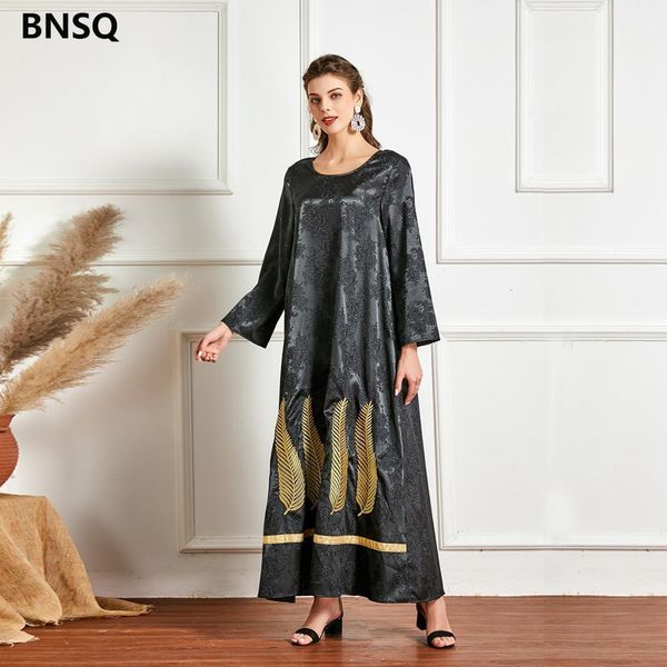 

casual dresses black maxi plus size woman dress winter elegant long sleeve ladies indian african muslim turkey caftan clothing rxn, Black;gray