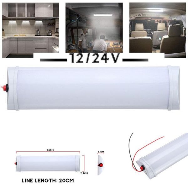 

emergency lights 11 inch car interior led light bar 10w 72 white ceiling tube with switch for camper van lorry truck rv boat