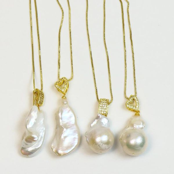 

pendant necklaces 5 pcs fashion fresh water pearls charms neckalce jewelry chain necklace beaded 90273, Silver