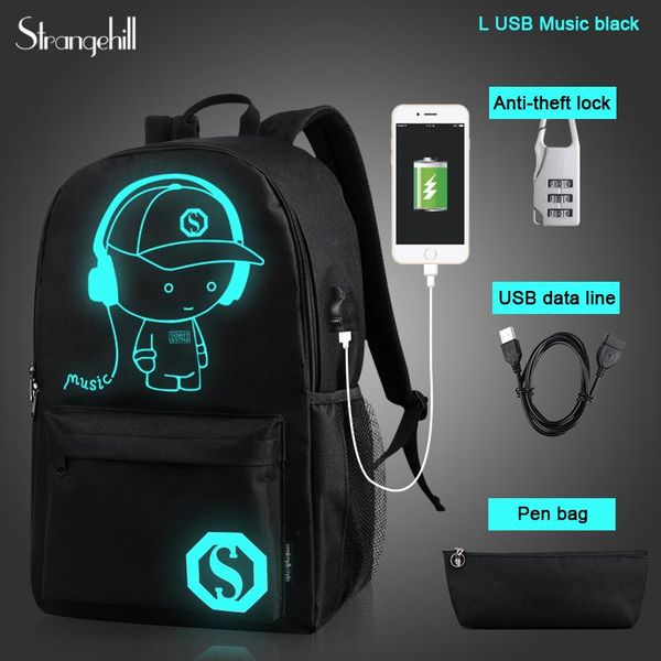 

backpack external usb chargeing travel luminous schoolbag for teenage teenagers boys girls lapbag rucksack