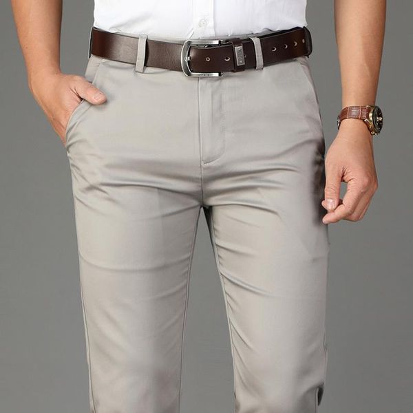 

men's pants 4 colors men straight-fit casual 2021 spring and autumn business fashion stretch pant male brand clothes, Black