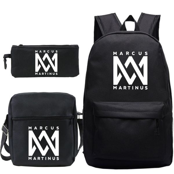 

backpack 3pcs marcus & martinus school backpacks for teenage girls boys lapknapsack casual travel bags kids bookbags with pen case