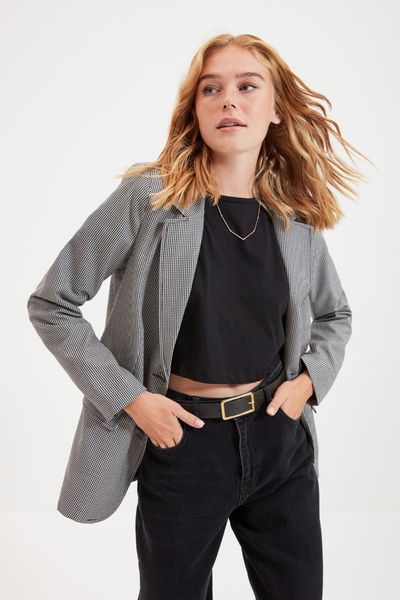

women's jackets trendyol buttoned jacket twoaw22ce0253, Black;brown