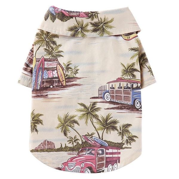 

spring summer fashion dog hawaiian shirt thin pet t small cat plaid clothes apparel
