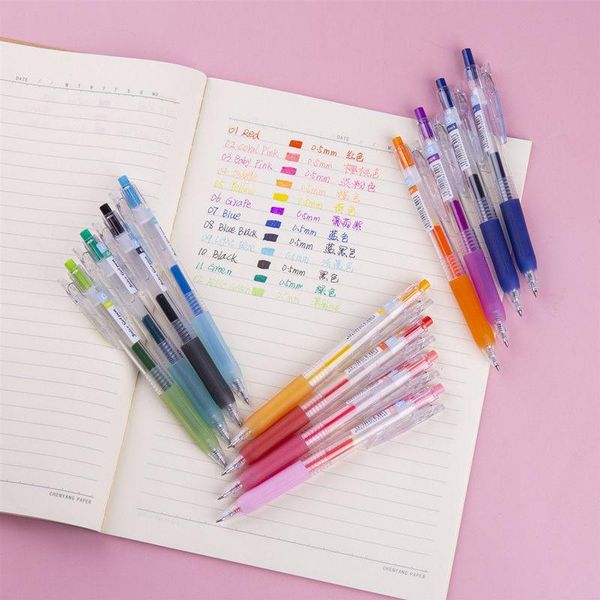 

gel pens 12pcs 0.5mm push-type juice 24-color color pen for students to take notes with key account 2022