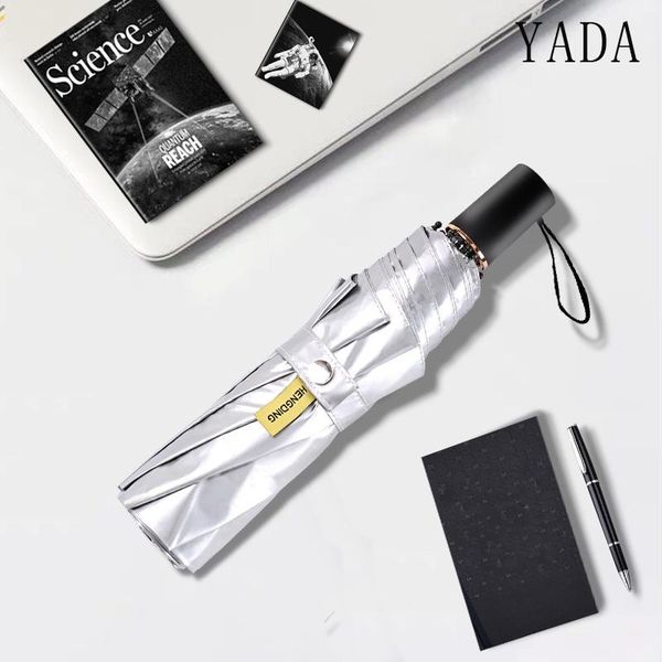 

umbrellas yada titanium silver glue umbrella rain anti uv double car for women windproof folding ys665