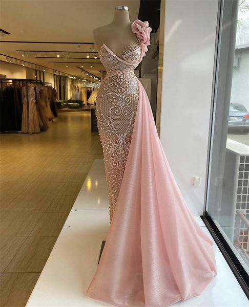 

off shoulder pink mermaid evening dresses ruffles lace appliques beads sequins women prom dress floor length robe de soriee, Black;red