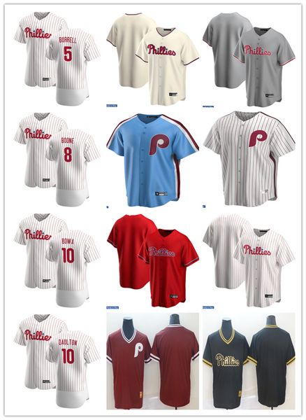 

men women youth 8 bob boone 10 larry bowa 5 pat burrell 10 darren daulton custom baseball jersey blank white red blue, Blue;black