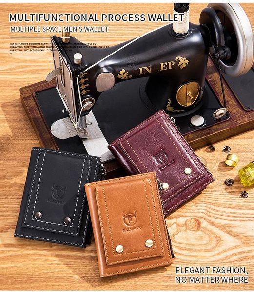 

first layer cowhide men's leather wallet vertical retro driver's license multi-card zipper men money purse purses wallets, Red;black