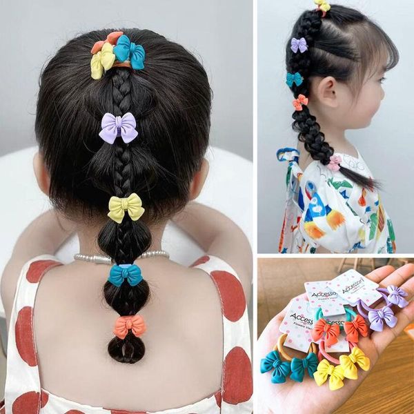 

hair accessories ew cute princess bowknot headwear kids elastic bands children ropes girls cartoon baby headdress, Slivery;white