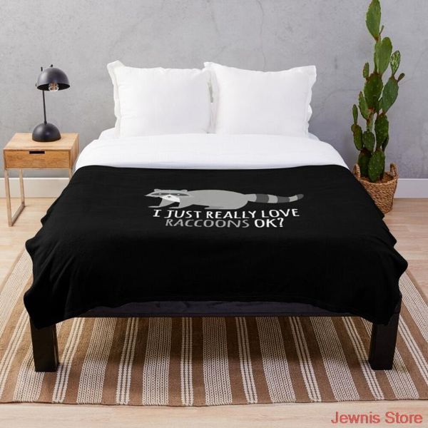 

blankets i just really love raccoons ok throw blanket plush fleece for boys bedspread sofa bedroon dÃ©cor