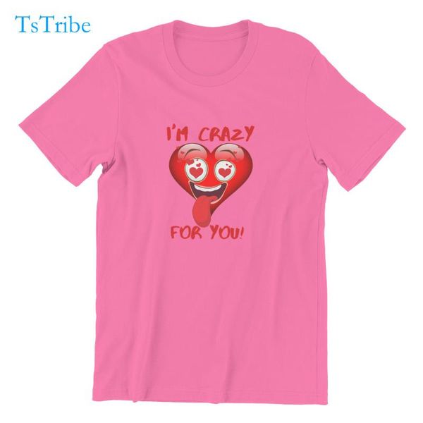 

men's t-shirts i'm crazy for you funny valentines day games summer hip-hop men clothing t-shirt 127495, White;black