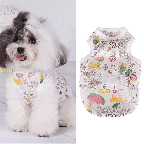 

dog apparel pet summer vest printed shirt small cat clothes puppy cotton breathable t coat costumes