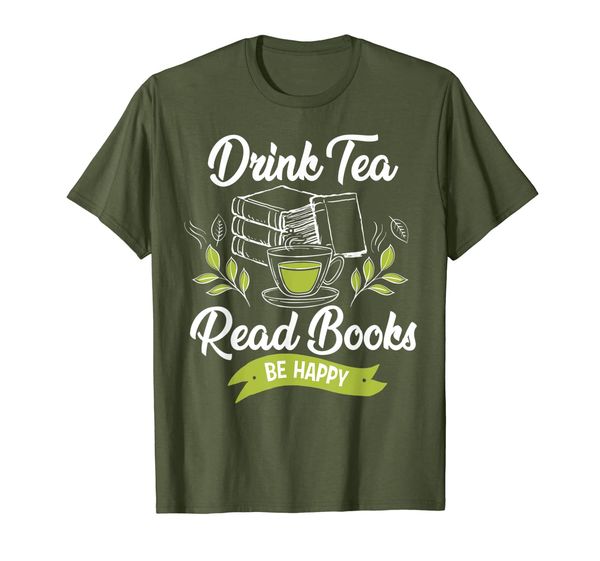 

Drink Tea Read Books Be Happy T-Shirt Funny Book Worm Tee, Mainly pictures