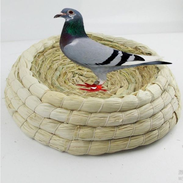

round straw bird nest natural grass handmade pest weaving for pigeon breeding cages