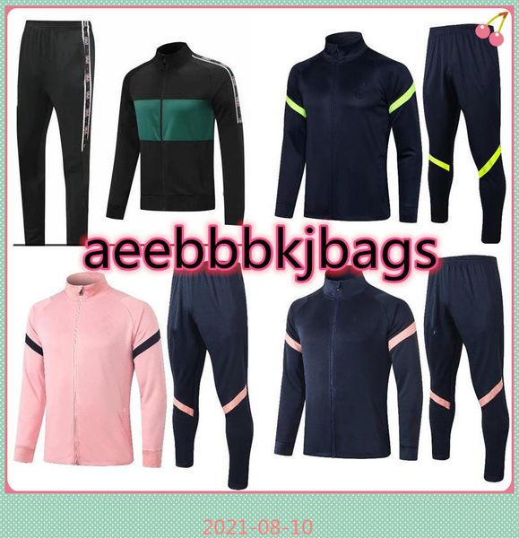 

new spurs tracksuit kane training suit 20-21 son eriksen janssen football jacket kit men soccer tracksuits, Black