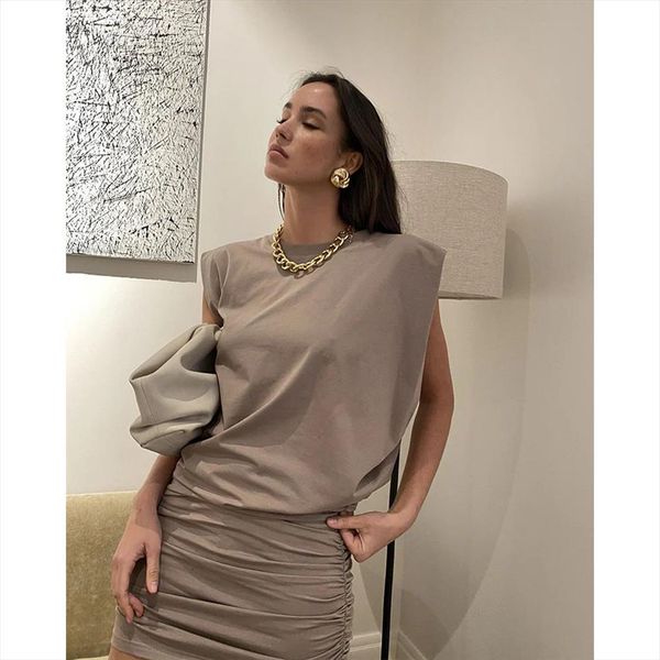 

summer cap sleeve draped womens dresses shoulder pads slim fit sleeveless elegant lady casual mini femme robe, Black;gray