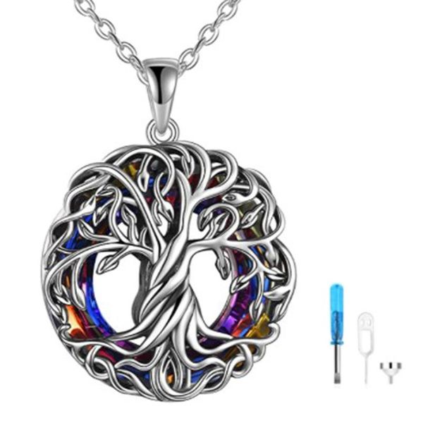 

pendant necklaces world tree viking scandinavian jewelry fashioned bronze necklace fashion yggdrasil life ash, Silver