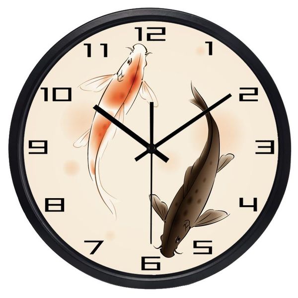 

wall clocks goldfish ornamental fish carp family living room clock