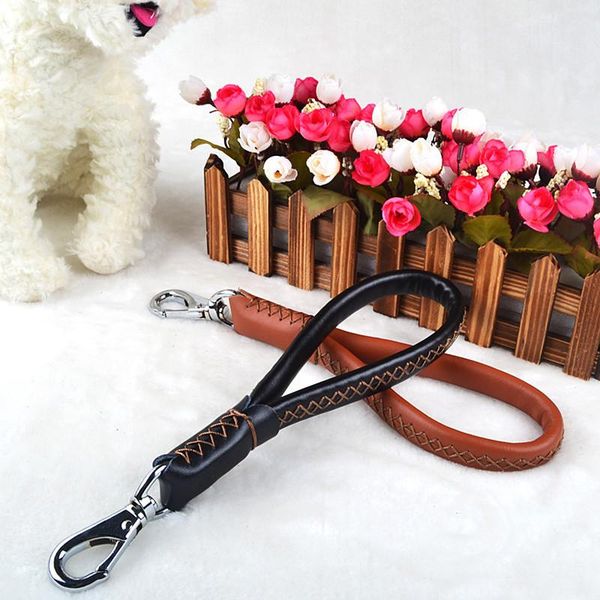 

dog collars & leashes 1 pc leather and short pet leash belt traction rope for dogs breed accessories p20