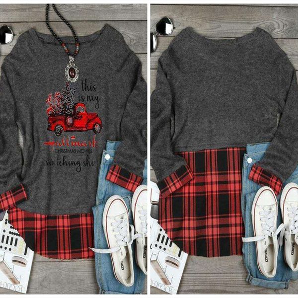 

trendy iadies' sweaters autumn hoodies christmas printing round neck loose women's sweaterhoodies, Black