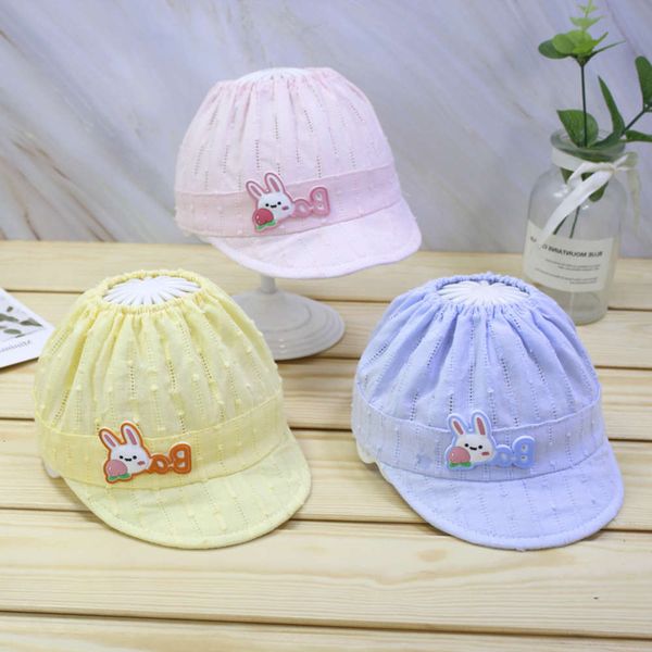 

summer baby's empty children's sunscreen cute cartoon baby hat, Yellow