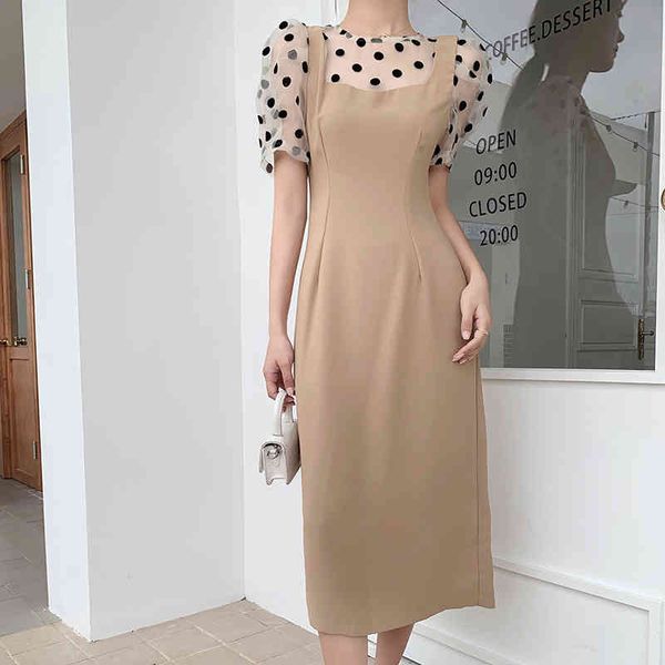 

women summer fashion short sleeve patchwork dress office lady midi dress vestidos 210515, Black;gray