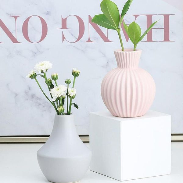 

simple striped ceramic vase creative dried flowers fresh flower arrangement home decoration ornaments bottle pot vases