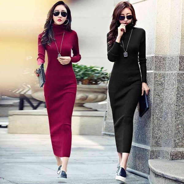 

three lengths high neck round sweater knitted autumn super long, Black;gray