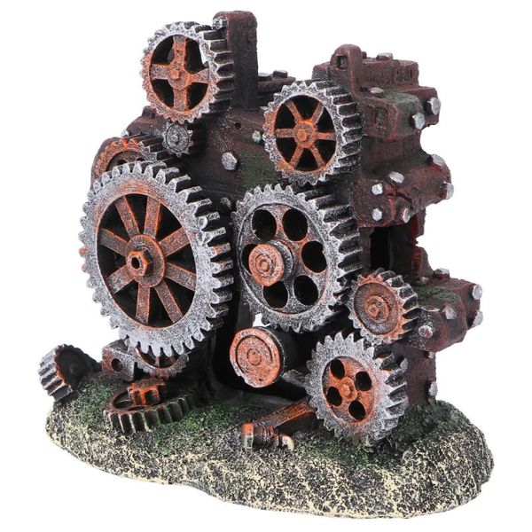 

decorations 1pc aquarium decoration gear shape ornament resin craft for home