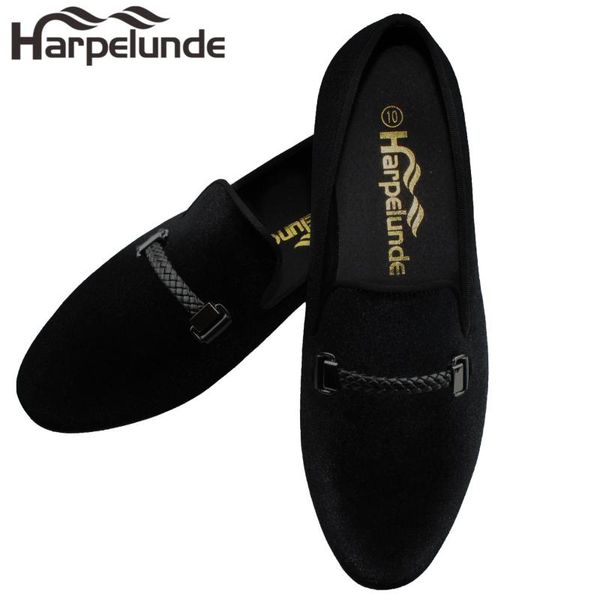 

dress shoes harpelunde mens formal buckle black velvet loafer slippers