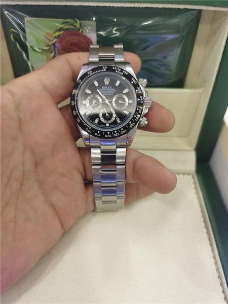 

2021 with original box men's mechanical 2813 movement black dial watch mens cosmograph watches men 116500 116506 full steel wristwatche, Slivery;brown