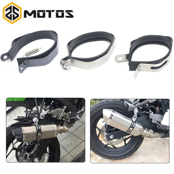 

motorcycle exhaust system zs motos motocross muffler pipe fixed ring hexagonal rings carbon fiber
