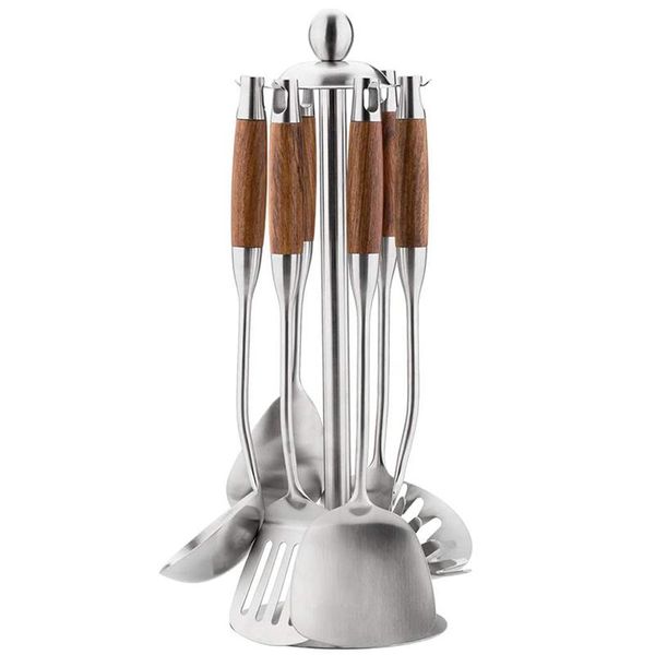 

dinnerware sets -kitchen utensil set, set spatula cooking with holder 7pcs for