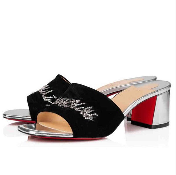 

women luxurious summer slips strass womens sandals brands red bottom slippers dear home chunky heels party,wedding walking sandalias shoes, Black