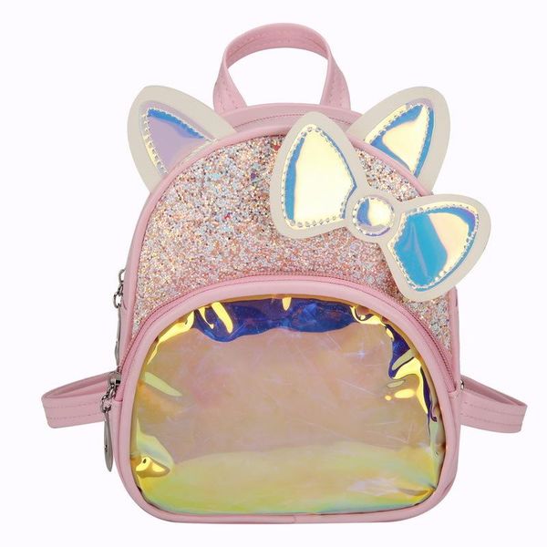 

mini backpack small bag fashion children's ladies travel with shiny bow school bags