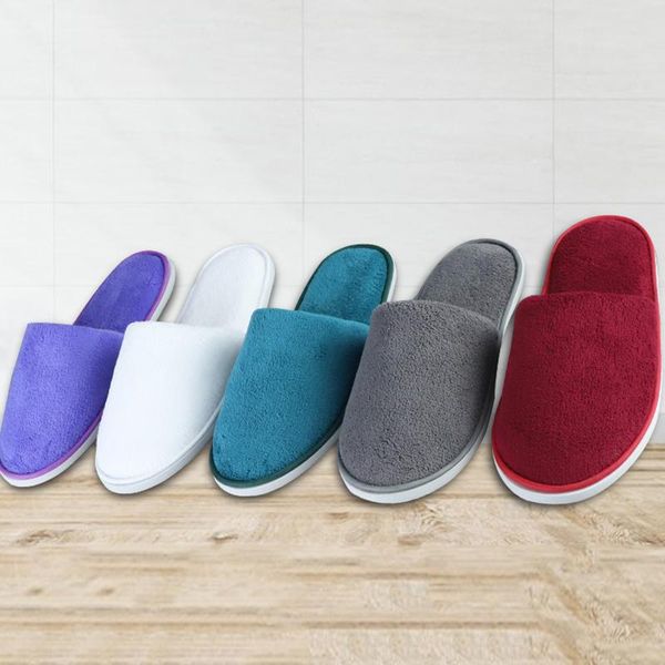 

slippers multi-colored warm coral fleece soft all-inclusive disposable el solid color comfortable durable, Black