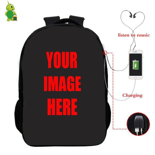 

backpack mochila customize lapcustom pattern school bags customized teenage usb charging travel backbag