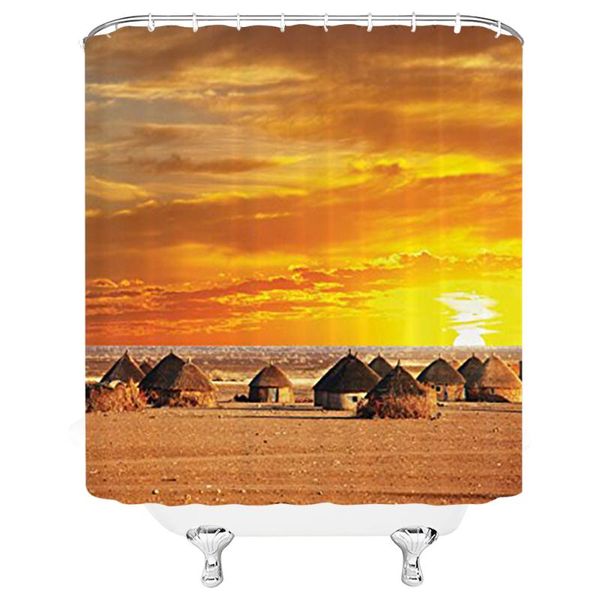 

shower curtains natural scenery wilderness ruins aurora curtain bath bathroom for bathtub bathing cover large wide with hooks