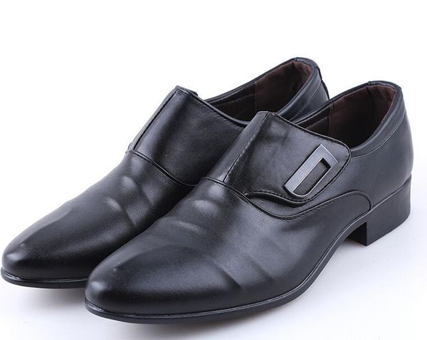 

dress shoes single buckle bussiness metal decorative mens formal occasion man office party wedding slip on black brown